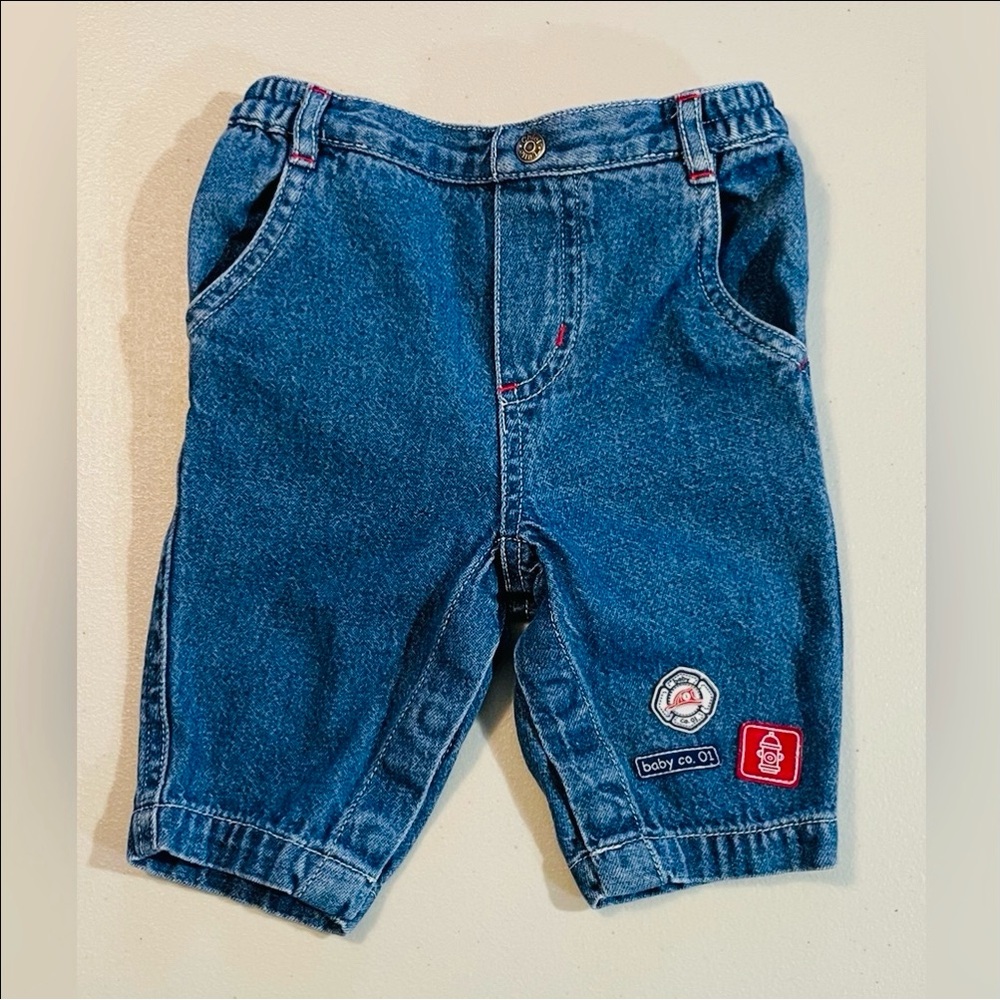 Carter's 3 Months Classic Blue Jeans with Fun Patches GUC